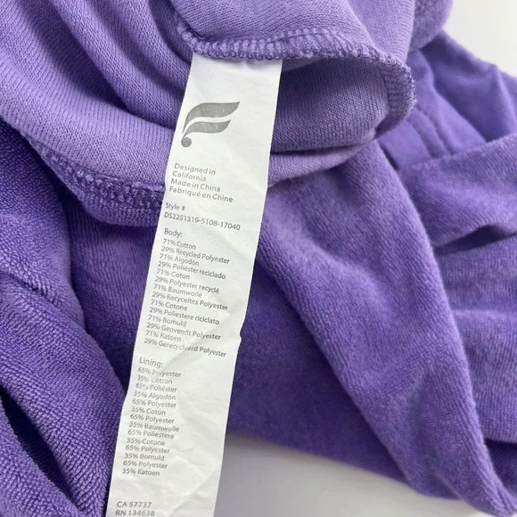Fabletics Island Terry Halter Dress Purple Terry Cloth Beach Medium - Picture 3 of 6